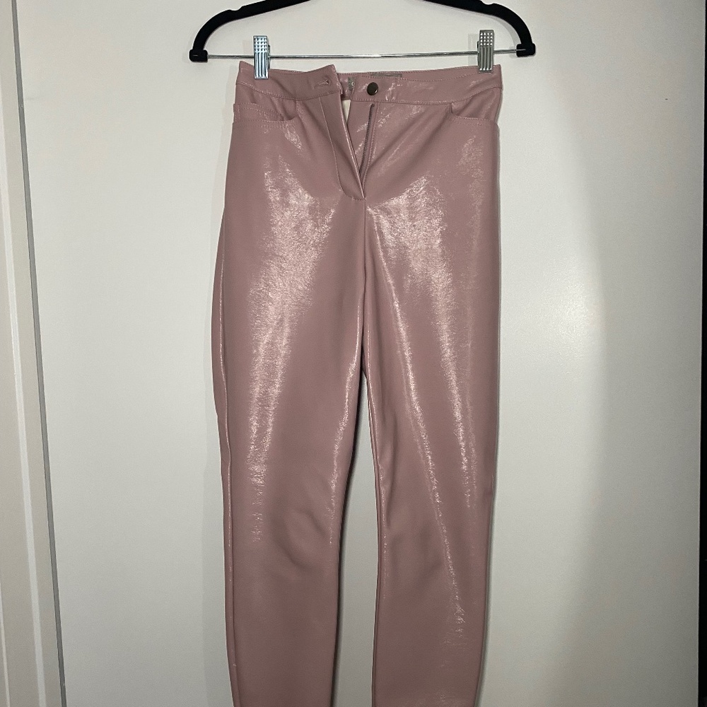 Light pink leather pants